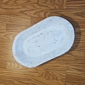 White painted dough bowl